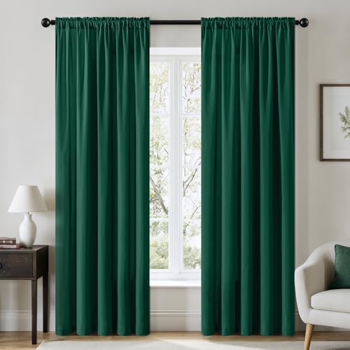 Hunter Green Privacy Sheer Curtains 2 Panels 42W x 90L (2 Count)