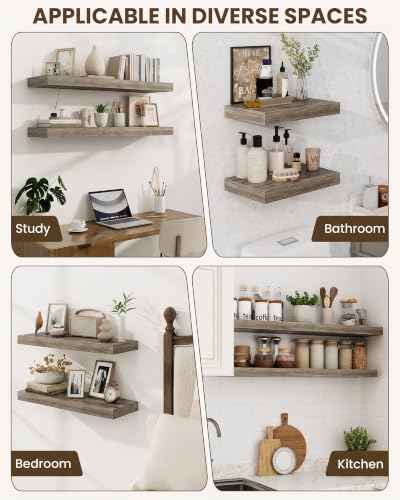 16" Floating Shelves for Wall (2 Count)