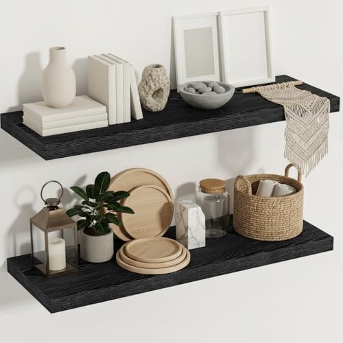 Black Floating Shelves 36 Inch (2 Count)