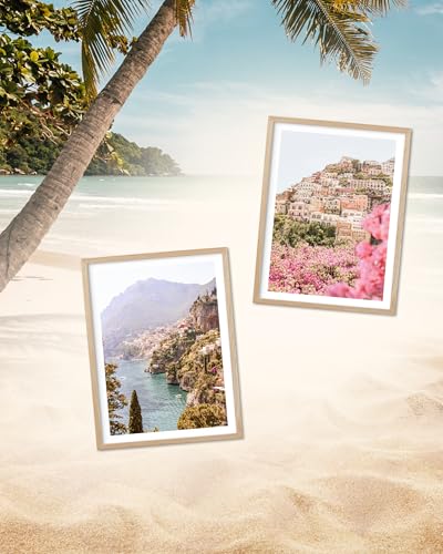 12x16IN Amalfi Coast Framed Wall Art Positano Canvas