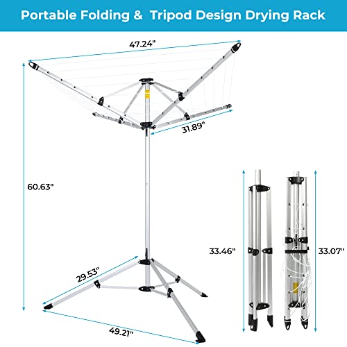 Drying Natural Clothes Airer Outdoor Portable 4