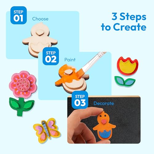 12 Wooden Magnet Painting Kit (12 Count)