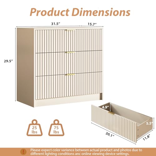 Fluted Dresser for Bedroom