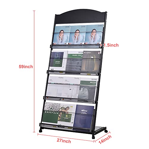 floor magazine rack brochure display stand for offices and public reception area