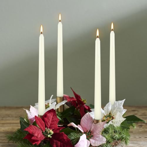 8 Pack Ivory Taper Candles 10 Inch Tall 3 (8 Count)