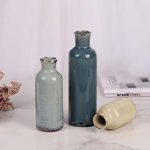 Multicolor Ceramic Vase Set of 3 (3 Count)