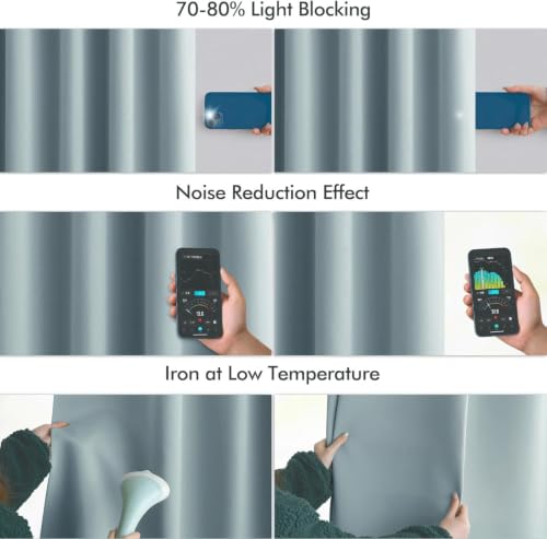 Slate Blue Back Tab Blackout Curtains 52x90 Inch Long 2 Panels Set (2 Count)