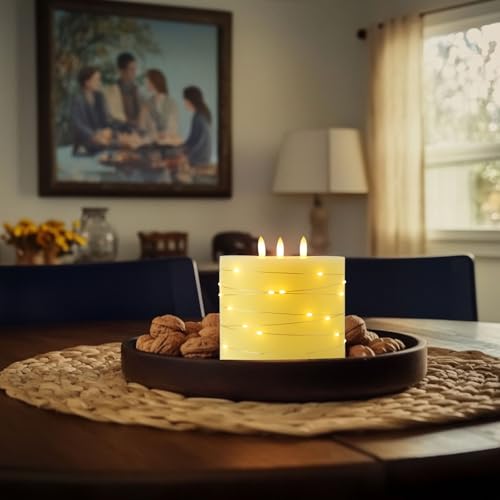 3 Wick Extra Large Flameless Candles with Timer Remote