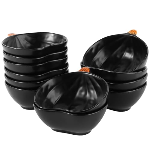 12 Pieces Pumpkin Ramekins Fall Ramekins Ceramic Bowls Pumpkin Bowl 6 oz Oven Safe Ramekin for Thanksgiving Bowl Dip (12 Count)