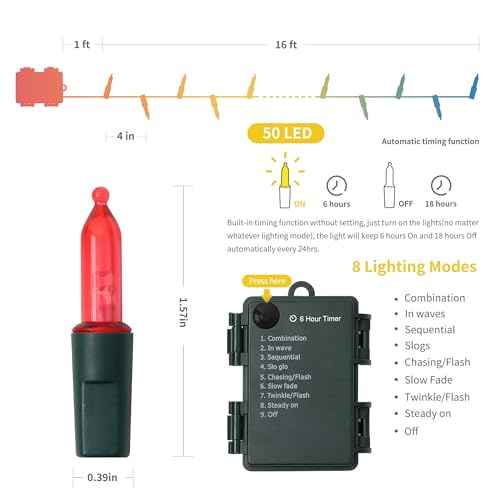 4 Pack 50LED Outdoor Christmas Lights (4 Count)