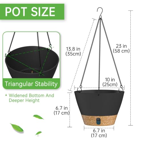 2 Pack 10 Inch Hanging Planters for Indoor Plants (72 Count)
