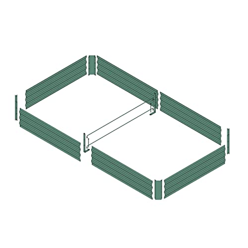 8x4x1ft Green Metal Raised Garden Bed Kit