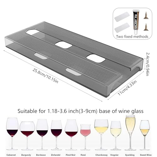 4 Pcs Wine Glass Holder Under Cabinet (4 Count)