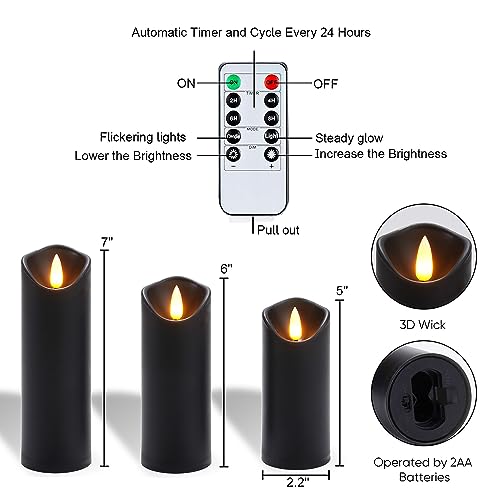 Black Flameless Candles (9 Count)