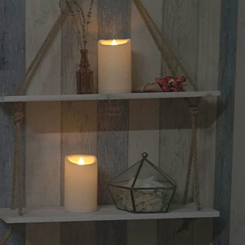 Outdoor Battery Operated Flameless LED Pillar Candles Remote D3”xH5” 2 Pack (2 Count)