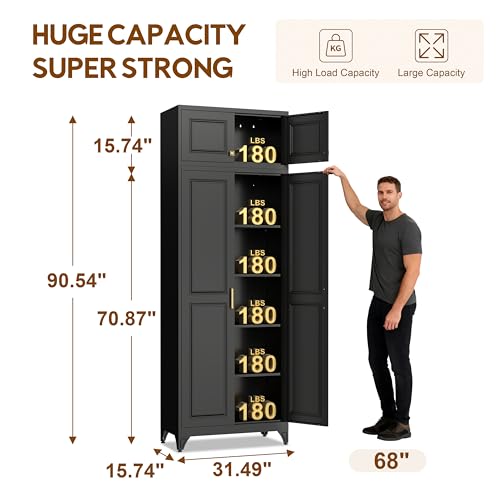 90.8" Kitchen Pantry Cabinet