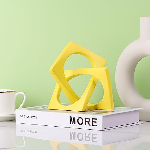 Yellow Knot Statue for Coffee Table Centerpiece Decor
