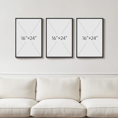Framed Blue and Gray Abstract Modern Wall Art (3 Count)