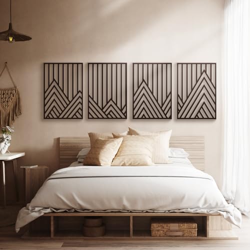 4 Pack Black Abstract Metal Wall Art (4 Count)