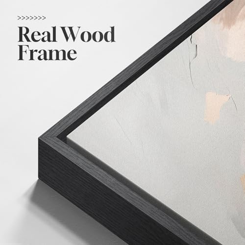 Large Framed Neutral Abstract Wall Art for Living Room (3 Count)