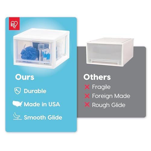 2-Pack, 6 Qt. Small Stacking Drawer Storage Organizer, White (2 Count)