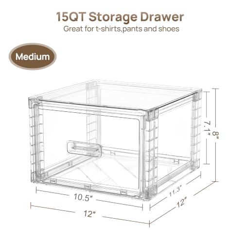 6 Pack Clear Stackable Storage Bins 15QT (6 Count)