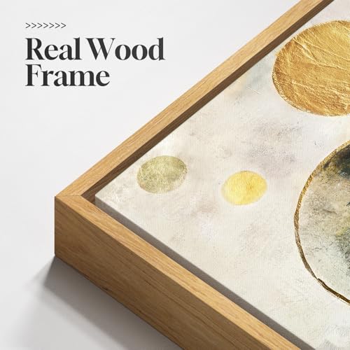 Large Framed Gold Abstract Wall Art for Living Room