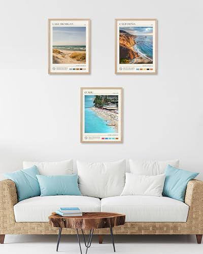12x16IN Oahu Hawaii Framed Wall Art Tropical Beach Canvas