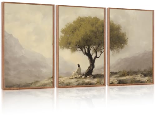 Jesus Sitting Under Olive Tree Canvas Wall Art