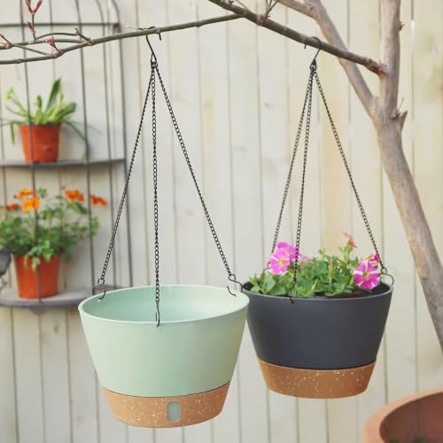 2 Pack 10 Inch Hanging Planters for Indoor Plants (72 Count)