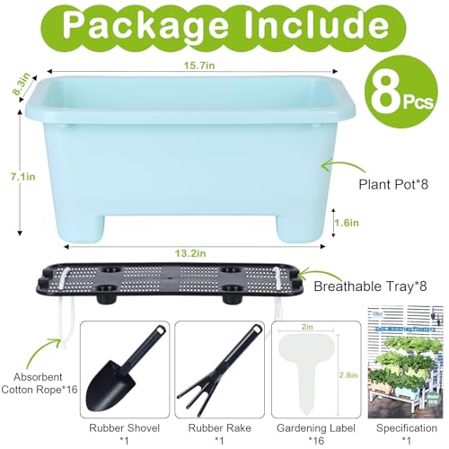Self Watering Rectangle Planter Boxes 8 (8 Count)