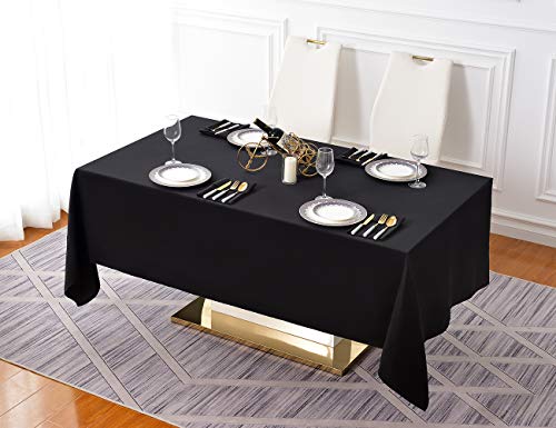 60x120 Inch Black Tablecloth for 6 Foot Rectangle Tables