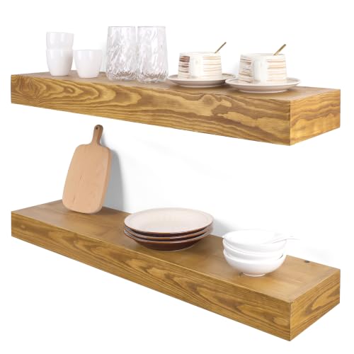 Floating Shelves 3 inch Thick for Wall Set of 2 (2 Count)