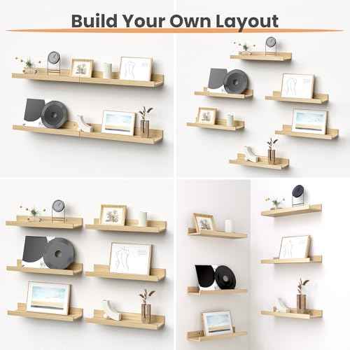 Floating Shelves for Wall Decor Storage (6 Count)