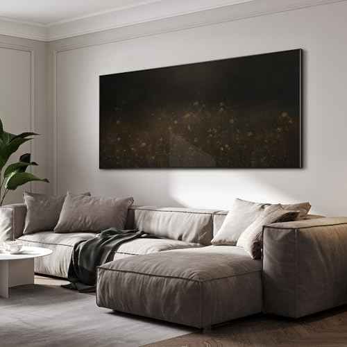 24"x46" Extra Large Framed Wall Art Dark Floral Meadow Moody Wildflower Field in Deep Earthy Tones Illustration for Home Living Room Bedroom Decor