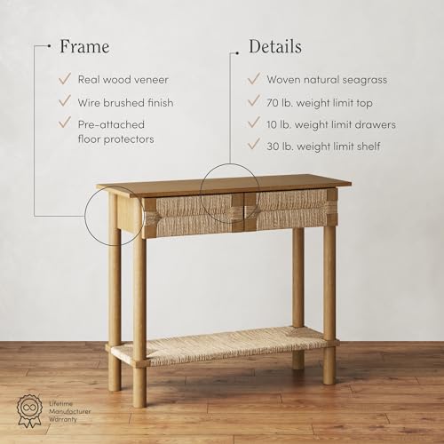 Beacon Wooden Sofa Console Table with Drawers (2 Count)