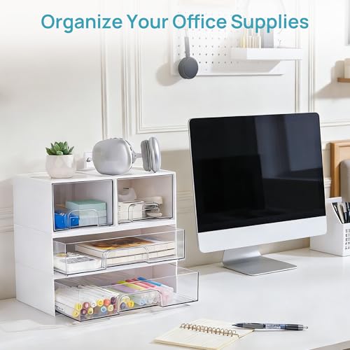 White Stackable Storage Drawers (2 Count)