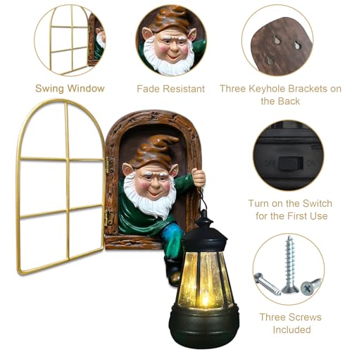 Fairy Garden Statues Gnomes Solar Lantern