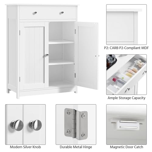 Small Bathroom Storage Cabinet with Drawer and 2 Doors