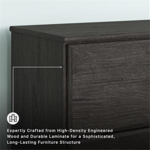 Belachime 6 Drawer Black Wood Bedroom Dresser