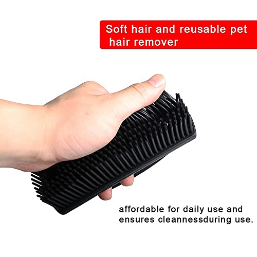 Rubber Brush Effortless Pet Hair & Lint Removal for Couches & Clothes Red