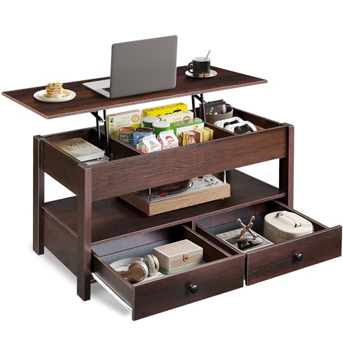 Lift Top Coffee Table with 2 Drawers