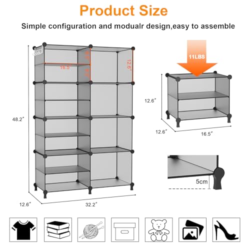 Closet Organizer 8 Cube Storage Shelves