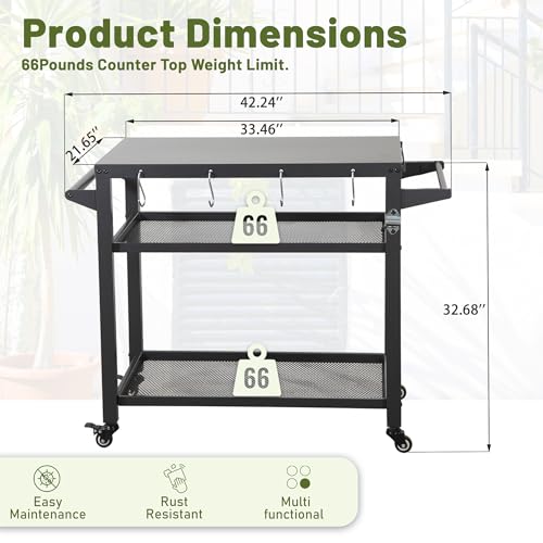 Domi 3 Shelf Outdoor Grill Table