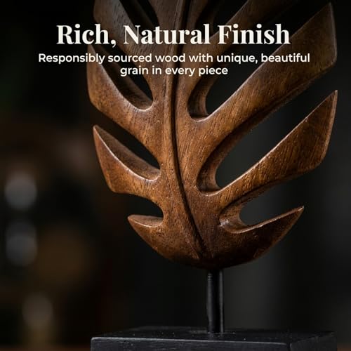 Solid Wood Leaf Sculpture
