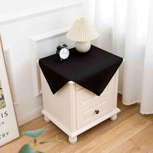 2 Pack Small Square Tablecloth 24 x 24 Inch Black Table Cloth (2 Count)