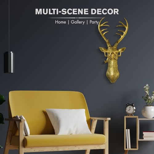 Deer Head Wall Mount 17 inchs Gold Deer Decor PU Foam Material