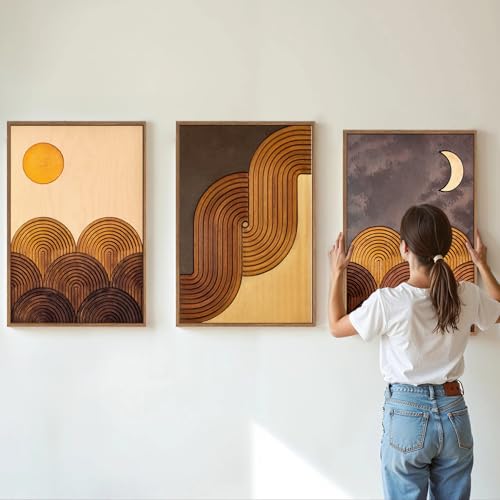 Mid Century Modern Framed Canvas Wall Art Set (2 Count)