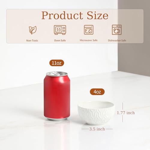 Sureasy 4 oz Mini Ceramic Dipping Bowls (5 Count)