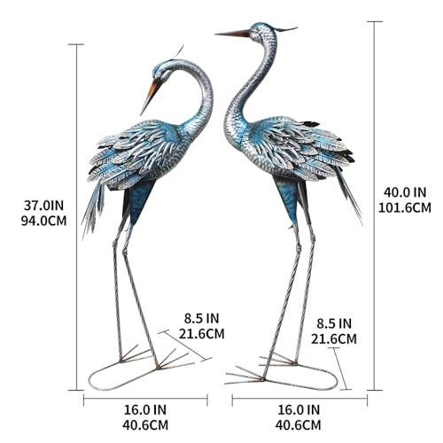 37 40Inch Outdoor Crane Garden Statues (2 Count)
